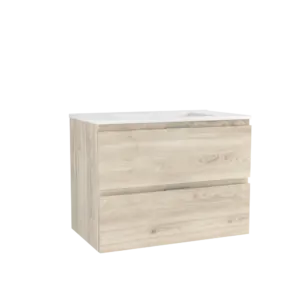 MEUBLE SOUS VASQUE AVEC 2 TIROIRS OU 2 PORTES - OTTOFOND - CITY - A SUSPENDRE - 120CM - CHENE CLAIR