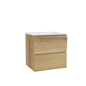 MEUBLE SOUS VASQUE 2 OU 4 TIROIRS - OTTOFOND - COME - A SUSPENDRE OU A POSER - 60CM - CHENE DORE